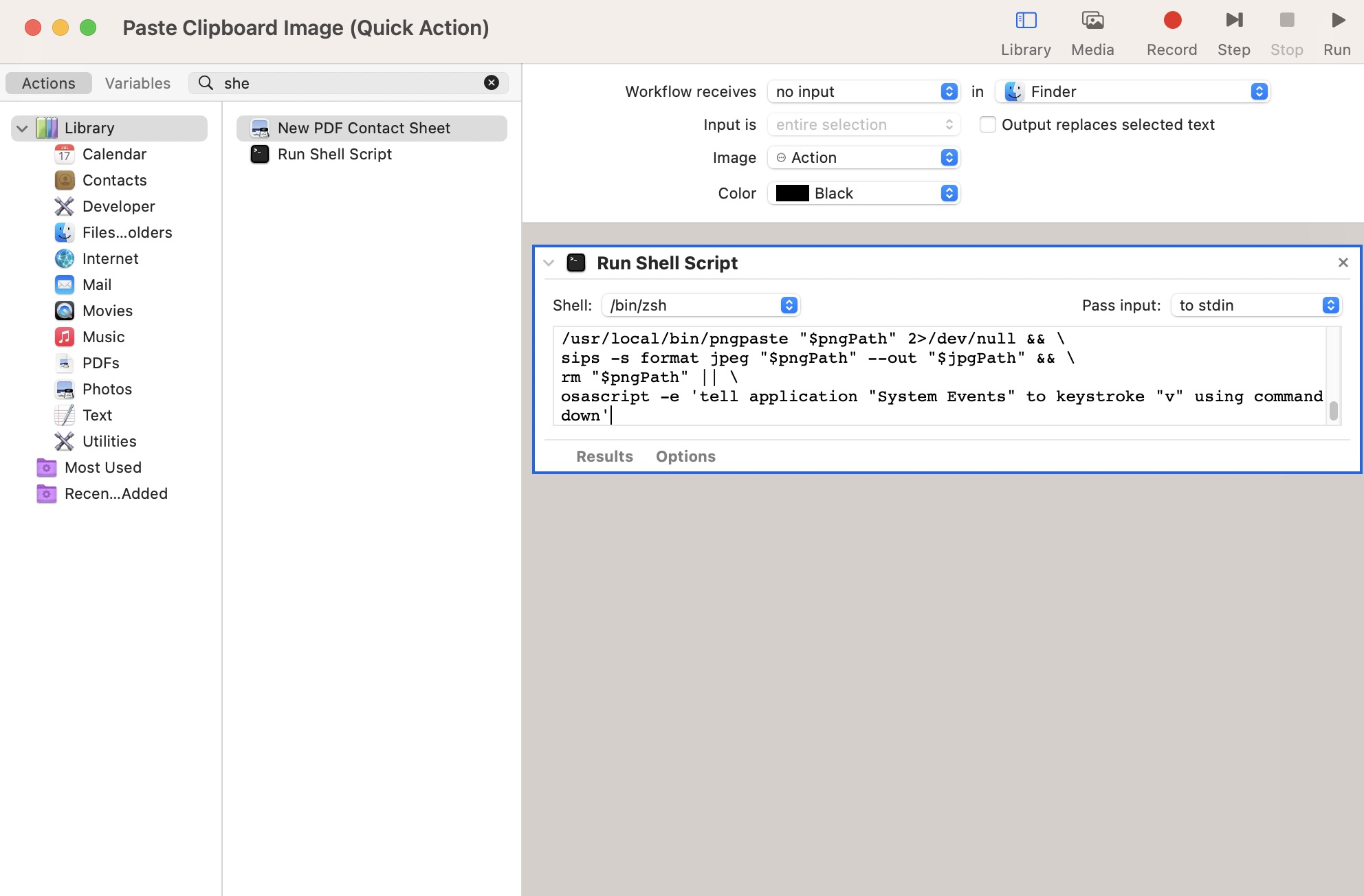 Automator Quick Action Setup